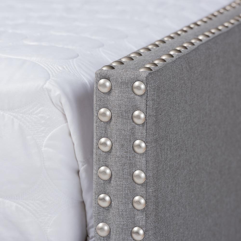 Haylie Modern and Contemporary Light Grey Fabric Upholstered Queen Size Daybed FredCo