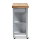 Hayward Coastal and Farmhouse Light Grey Wood Kitchen Cart FredCo