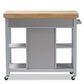 Hayward Coastal and Farmhouse Light Grey Wood Kitchen Cart FredCo