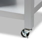Hayward Coastal and Farmhouse Light Grey Wood Kitchen Cart FredCo