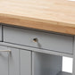 Hayward Coastal and Farmhouse Light Grey Wood Kitchen Cart FredCo