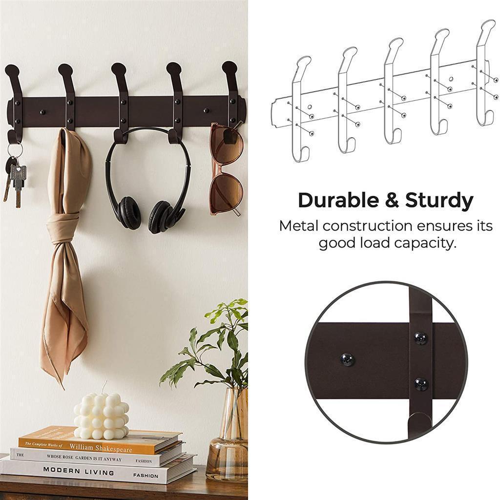 Heavy-Duty Organizer with 5 Hooks, Espresso FredCo