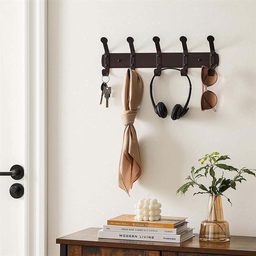 Heavy-Duty Organizer with 5 Hooks, Espresso FredCo