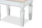 Hedia Contemporary Glam and Luxe Beige Fabric Upholstered and Silver Finished Wood Ottoman FredCo
