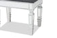 Hedia Contemporary Glam and Luxe Grey Fabric Upholstered and Silver Finished Wood Ottoman FredCo