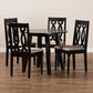 Heidi Modern and Contemporary Sand Fabric Upholstered and Dark Brown Finished Wood 5-Piece Dining Set FredCo