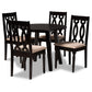 Heidi Modern and Contemporary Sand Fabric Upholstered and Dark Brown Finished Wood 5-Piece Dining Set FredCo