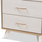 Helena Mid-Century Modern Natural Oak and Whitewashed Finished Wood 4-Drawer Chest FredCo