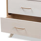 Helena Mid-Century Modern Natural Oak and Whitewashed Finished Wood 4-Drawer Chest FredCo