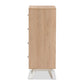 Helena Mid-Century Modern Natural Oak and Whitewashed Finished Wood 4-Drawer Chest FredCo