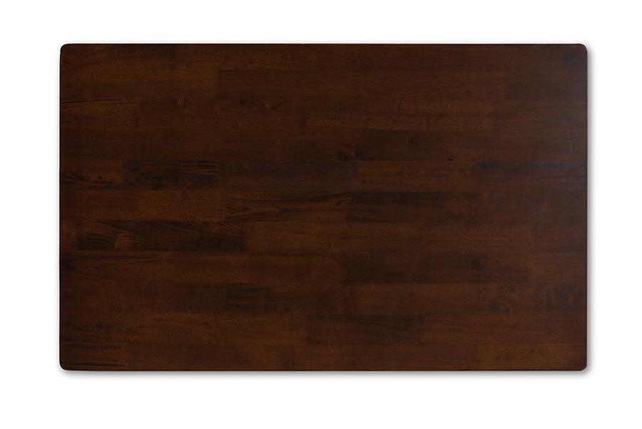 Helene Mid-Century Modern Warm Grey Fabric and Dark Brown Finished Wood 5-Piece Dining Set FredCo