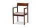 Helene Mid-Century Modern Warm Grey Fabric and Dark Brown Finished Wood 5-Piece Dining Set FredCo