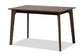 Helene Mid-Century Modern Warm Grey Fabric and Dark Brown Finished Wood 5-Piece Dining Set FredCo