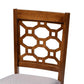 Henry Modern and Contemporary Grey Fabric Upholstered and Walnut Brown Finished Wood 5-Piece Dining Set FredCo