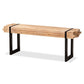 Henson Rustic and Industrial Natural Brown Finished Wood and Black Finished Metal Bench FredCo