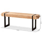 Henson Rustic and Industrial Natural Brown Finished Wood and Black Finished Metal Bench FredCo