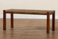 Hermes Mid-Century Modern Transitional Natural Seagrass and Mahogany Wood Bench FredCo