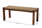 Hermes Mid-Century Modern Transitional Natural Seagrass and Mahogany Wood Bench FredCo