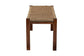 Hermes Mid-Century Modern Transitional Natural Seagrass and Mahogany Wood Bench FredCo