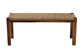 Hermes Mid-Century Modern Transitional Natural Seagrass and Mahogany Wood Bench FredCo