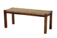 Hermes Mid-Century Modern Transitional Natural Seagrass and Mahogany Wood Bench FredCo