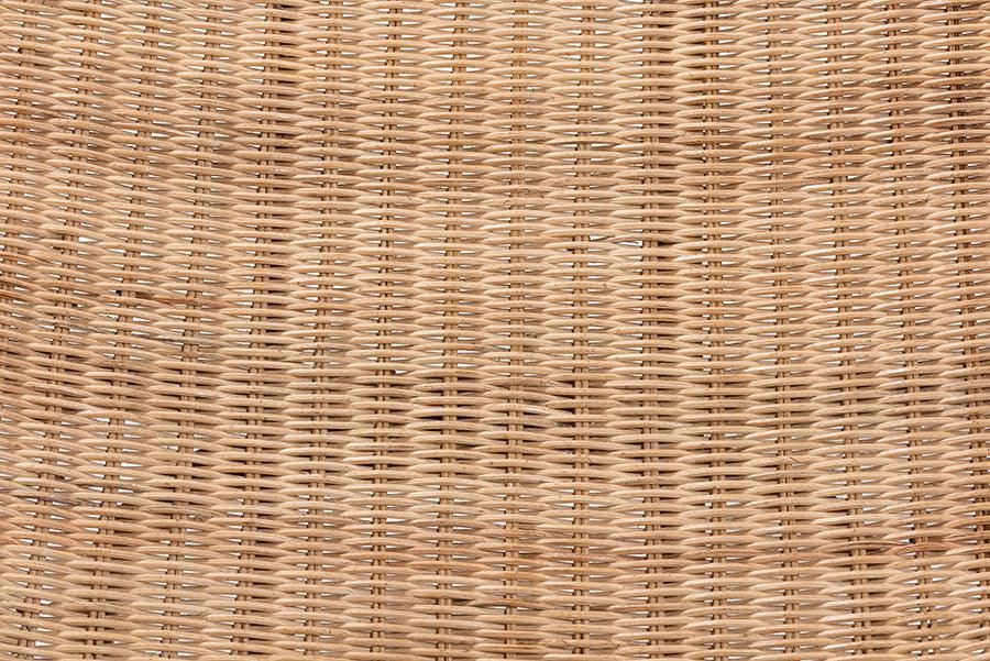 Herrara Modern Bohemian Natural Brown Antique Rattan Foldable Lounge Chair FredCo