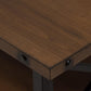 Herzen Rustic Industrial Style Antique Black Textured Finished Metal Distressed Wood Occasional Cocktail Coffee Table FredCo