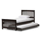 Hevea Twin Size Dark Brown Solid Wood Platform Bed with Guest Trundle Bed FredCo