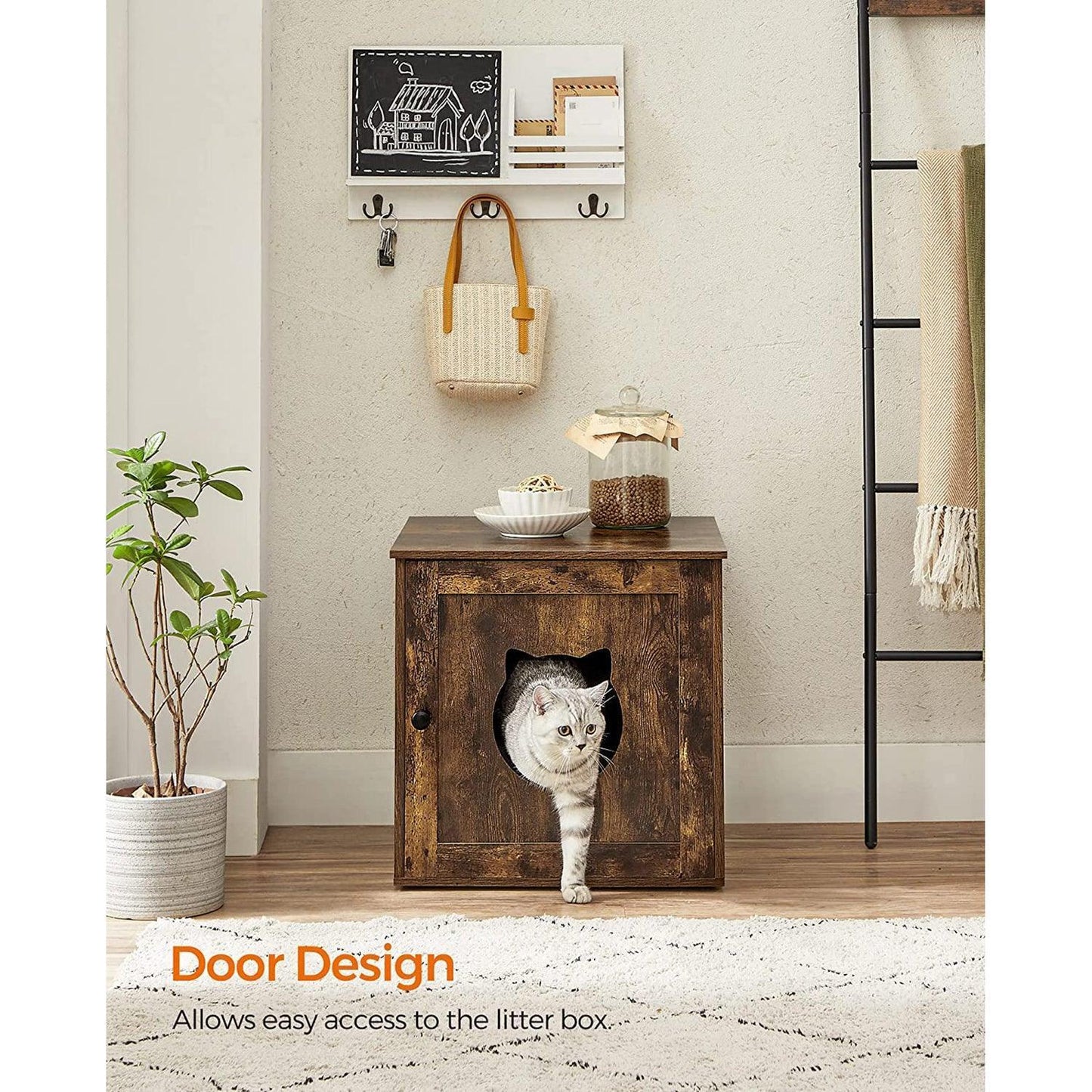 Hidden Litter Box for Cat, Rustic Brown 19 Inch FredCo