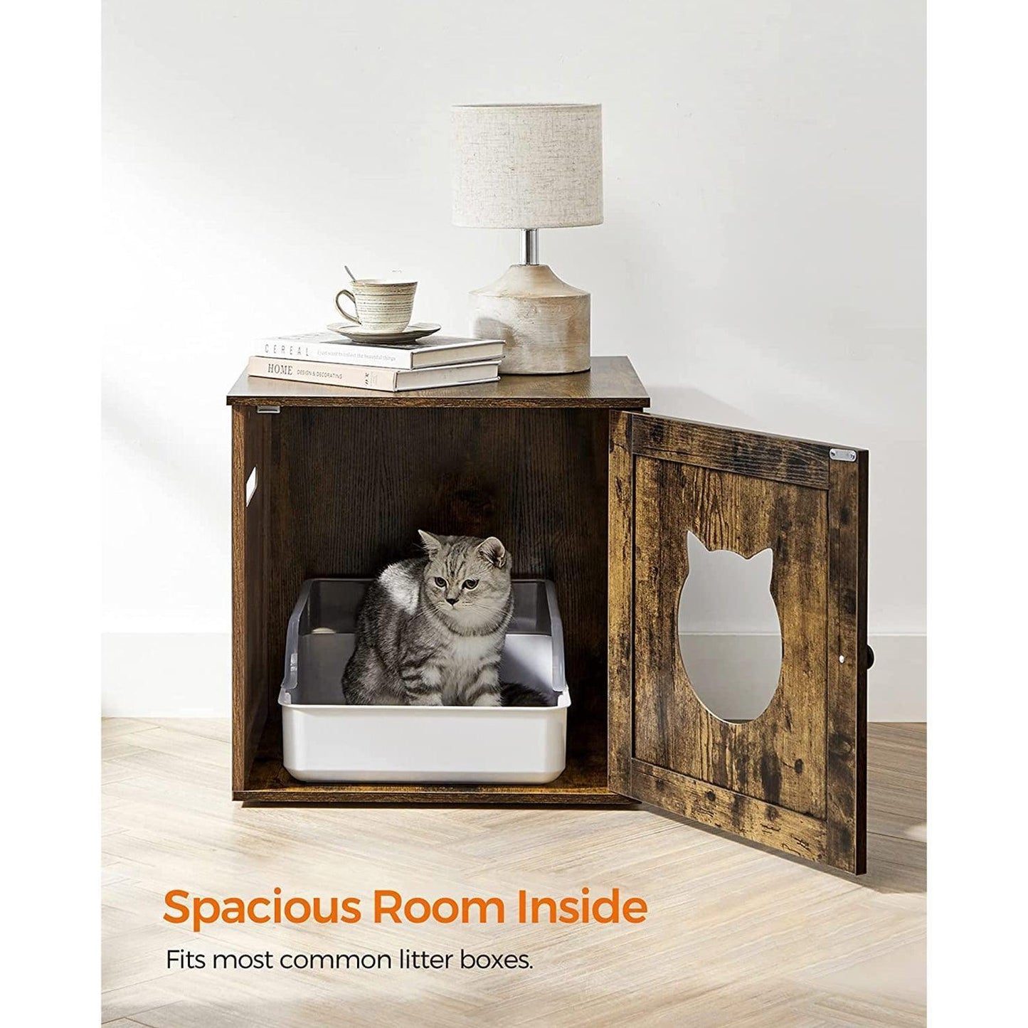 Hidden Litter Box for Cat, Rustic Brown 19 Inch FredCo
