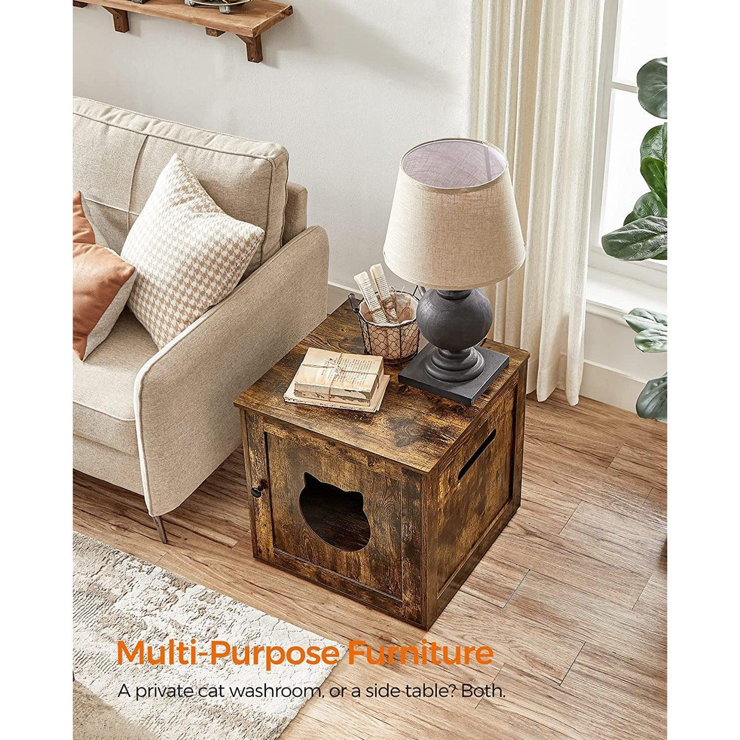 Hidden Litter Box for Cat, Rustic Brown 19 Inch FredCo