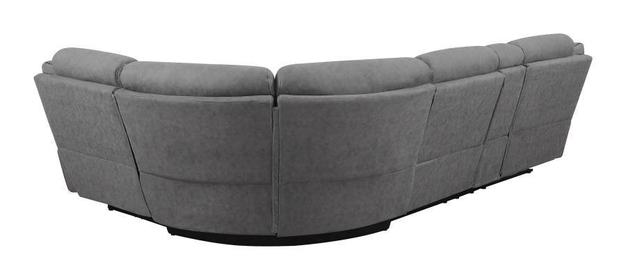 Higgins Four-Piece Upholstered Power Sectional Grey 600370 Coaster FredCo