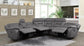 Higgins Four-Piece Upholstered Power Sectional Grey 600370 Coaster FredCo