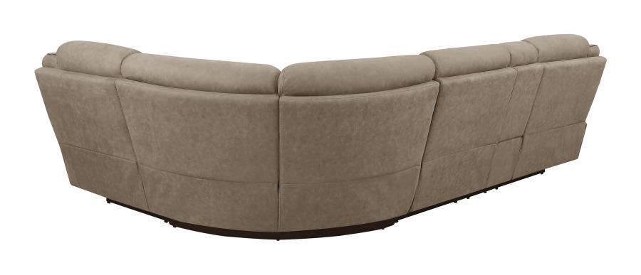 Higgins Four-Piece Upholstered Power Sectional Tan 600380 Coaster FredCo