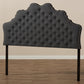 Hilda Modern and Contemporary Dark Grey Fabric King Size Headboard FredCo