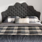 Hilda Modern and Contemporary Dark Grey Fabric King Size Headboard FredCo