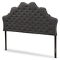 Hilda Modern and Contemporary Dark Grey Fabric Queen Size Headboard FredCo