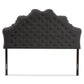 Hilda Modern and Contemporary Dark Grey Fabric Queen Size Headboard FredCo