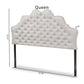 Hilda Modern and Contemporary Greyish Beige Fabric Queen Size Headboard FredCo