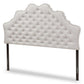 Hilda Modern and Contemporary Greyish Beige Fabric Queen Size Headboard FredCo