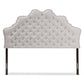 Hilda Modern and Contemporary Greyish Beige Fabric Queen Size Headboard FredCo