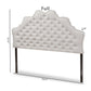 Hilda Modern and Contemporary Greyish Beige Fabric Queen Size Headboard FredCo