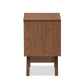 Hildon Mid-Century Modern White and Walnut Wood 2-Drawer Storage Nightstand FredCo