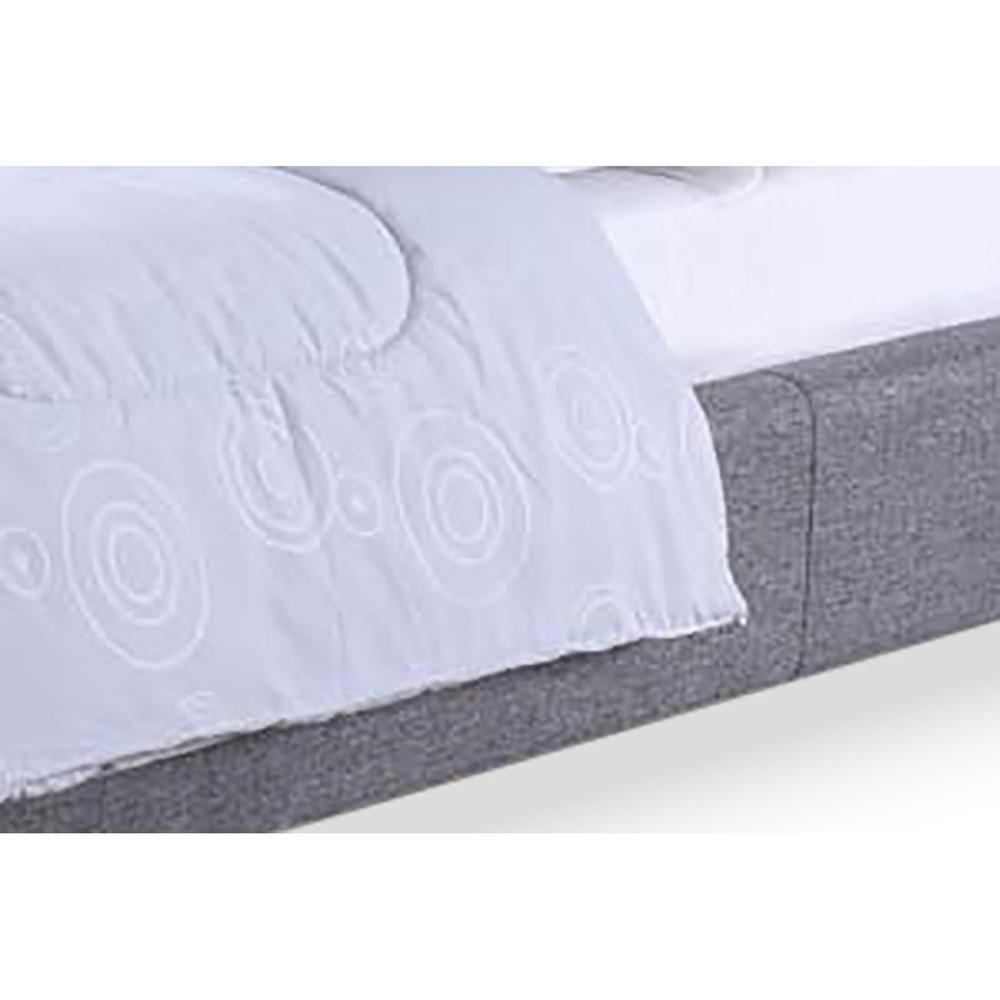 Hillary Modern and Contemporary Full Size Grey Fabric Upholstered Platform Base Bed Frame FredCo
