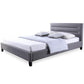 Hillary Modern and Contemporary Full Size Grey Fabric Upholstered Platform Base Bed Frame FredCo