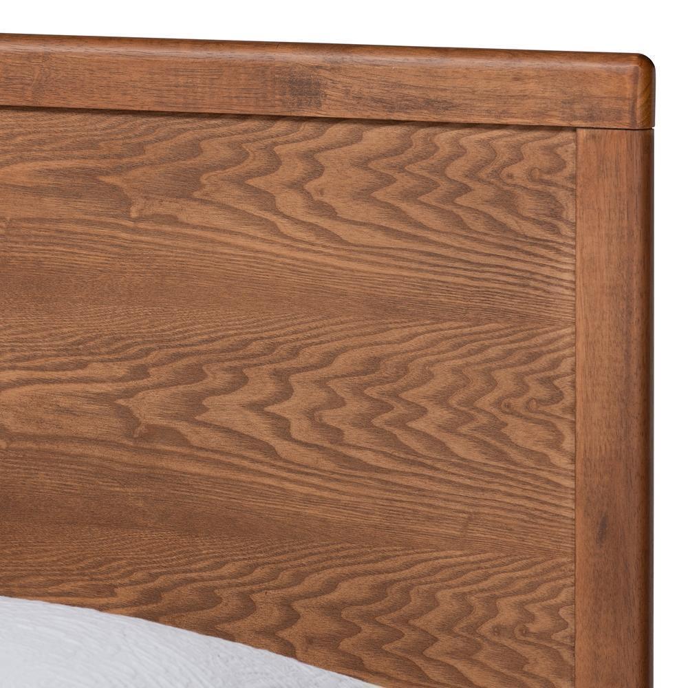 Hiro Mid-Century Modern Walnut Brown Finished Wood Twin Size Platform Bed FredCo