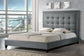 Hirst Gray Platform Bed- King Size FredCo