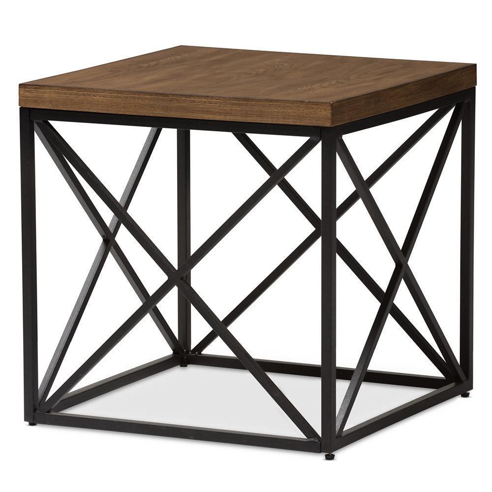 Holden Vintage Industrial Antique Bronze End Table FredCo