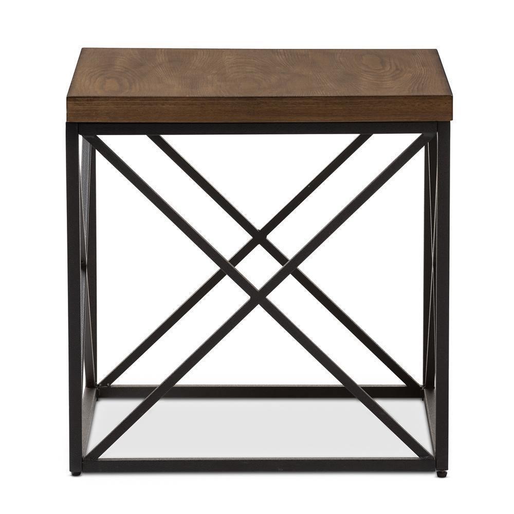 Holden Vintage Industrial Antique Bronze End Table FredCo