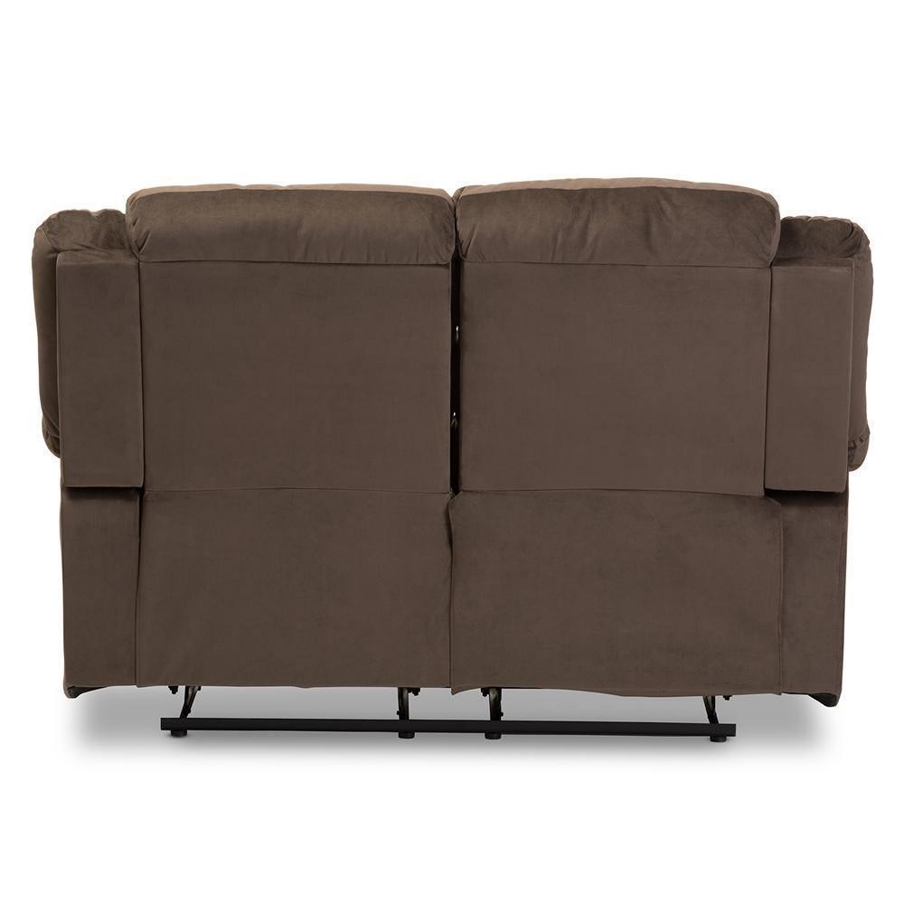 Hollace Modern and Contemporary Taupe Microsuede 2-Seater Recliner FredCo